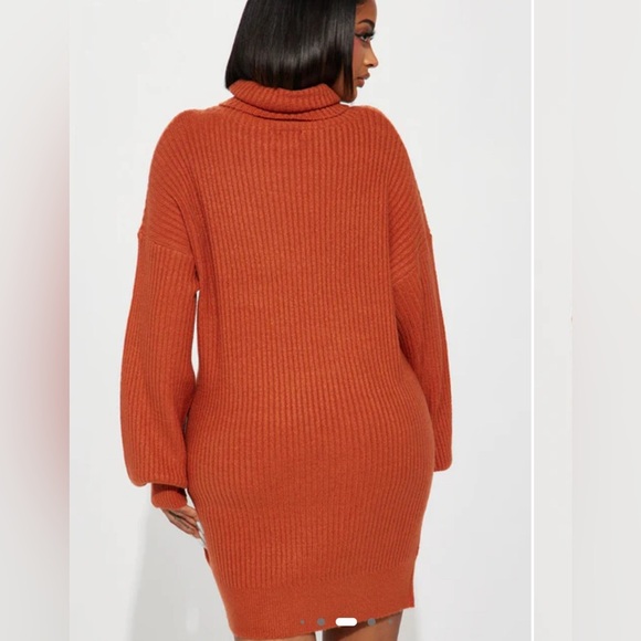 NWT Fashion Nova Women's Orange Sweater Dress - Picture 2 of 7